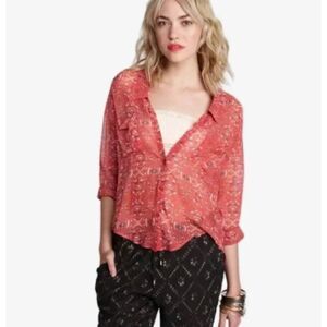 Free People Easy Rider Blouse S